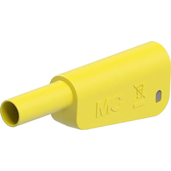4 mm plug, screw connection, 2.5 mm², CAT II, CAT III, yellow, 66.2025-24 image 1