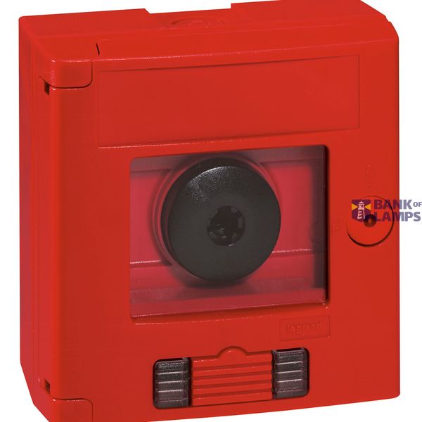 Break glass emergency box-2 position-surface mounting-IP 44-red box with LED image 2