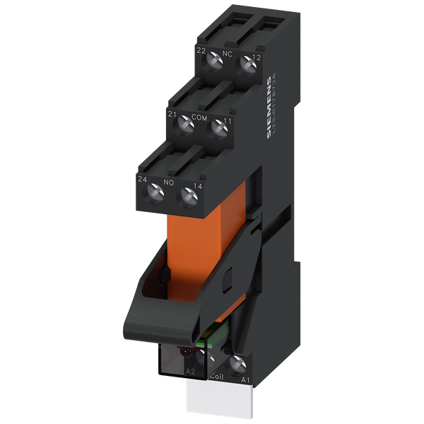 Plug-in relay complete unit 24 V AC, 1 CO, LED module red base image 1