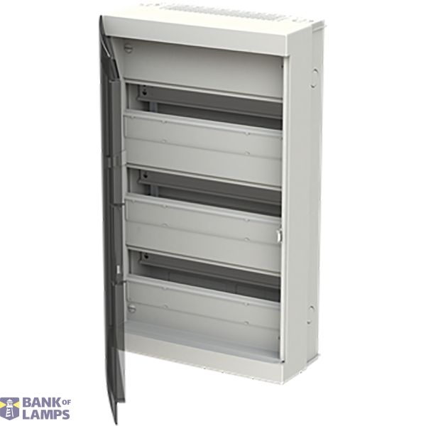 Installation cabinet, 54M, 3R, with trans.door, RAL9010 image 1