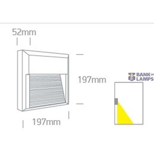WHITE LED WALL LIGHT 8W WW DARK LIGHT IP65 230V image 2