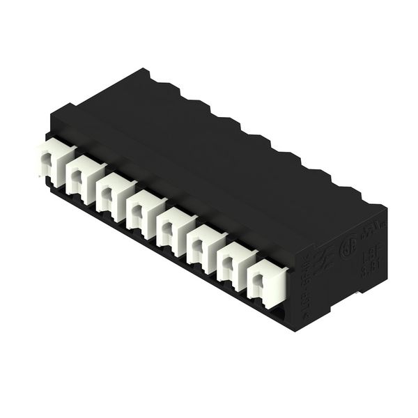 Printed circuit board terminals, 3.81 mm, Number of poles: 8, 90°, Solder pin length (l): 1.5 mm, black, PUSH IN with actuator, Clamping range, max. : 1.5 mm², Tube image 2