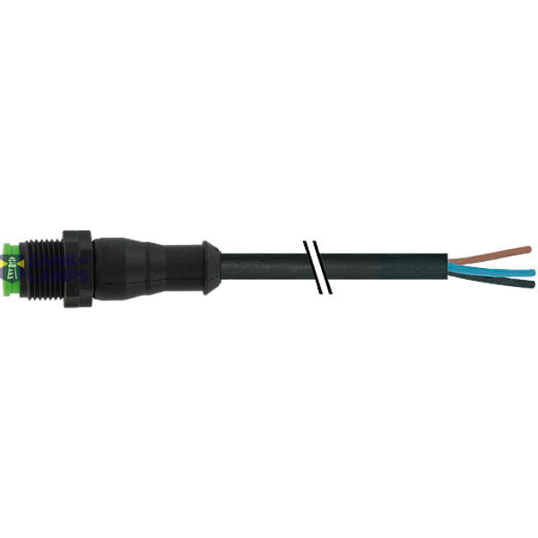 M12 male 0° A-cod. with cable Lite PVC 5x0.34 bk UL/CSA 2m image 1