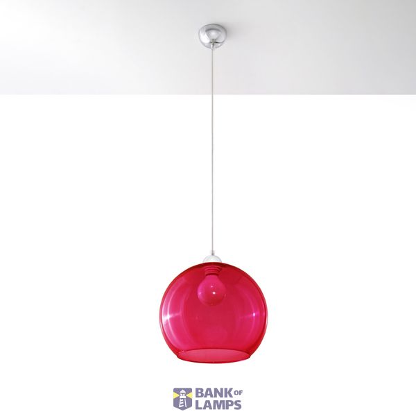 HANGING LAMP BALL RED E27 1X60W IP20 image 4
