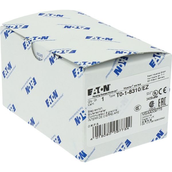 T0-1-8310/EZ Step switches, T0, 20 A, centre mounting, 1 contact unit(s), Contacts: 2, 45 °, maintained, With 0 (Off) position, 0-2, Design number 8310 image 5