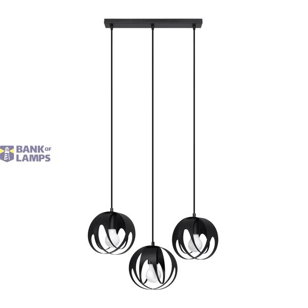 HANGING LAMP TULOS 3L BLACK E27 3X60W IP20 image 8