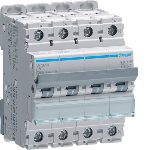 Circuit breaker NBN650 3P+N 50A B-curve 10kA image 1