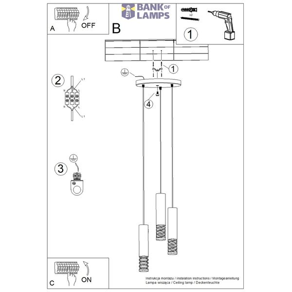 Pendant lamp LAMI 3P white image 8