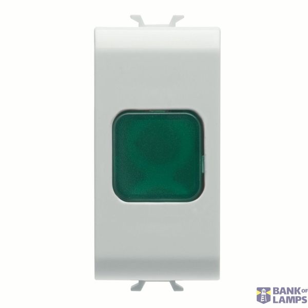 SINGLE INDICATOR LAMP - GREEN - 1 MODULE - GLOSSY WHITE - CHORUSMART image 3