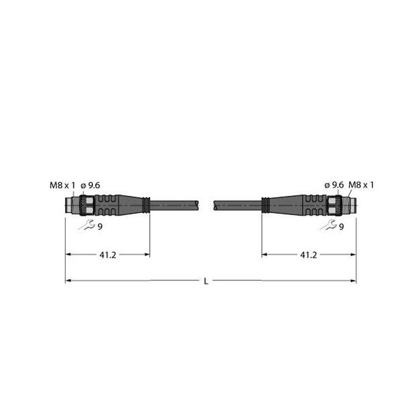 Industrial Ethernet Cable, PUR Extension Cable   PSG4M-0.2-PSG4M/TXN image 1