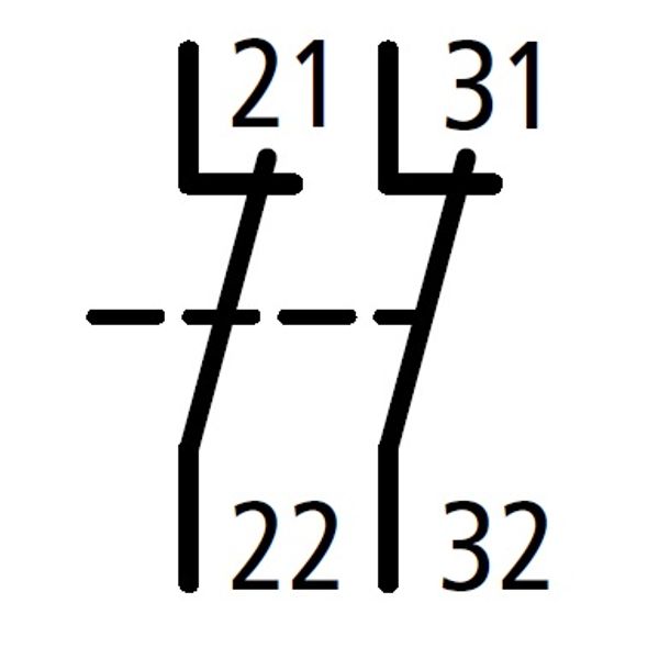 Auxiliary contact for contacter size 0-1, 2 NC image 2