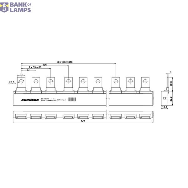 ARROW II-busbar 4x00 for 3-pole fuse switch image 2