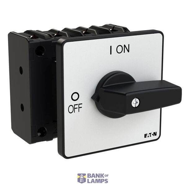 P3 On-off switch, 80 A,Flush mounting, 4 pole, Form E, Black, Short th image 1