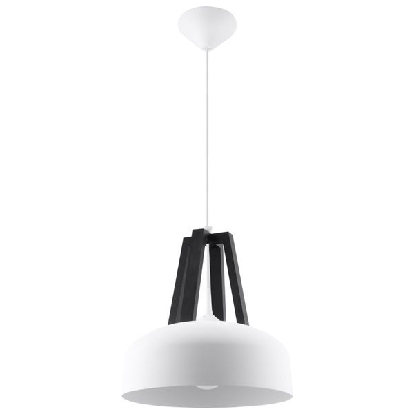 HANGING LAMP CASCO WHITE/BLACK E27 1X60W IP20 image 1