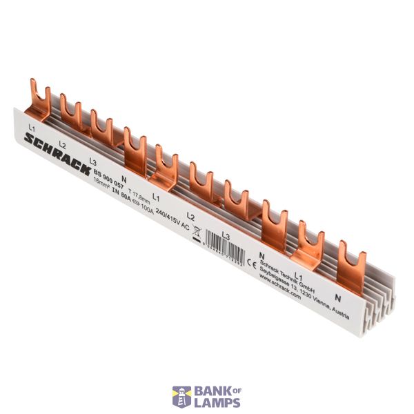 Busbar, 1xRCCB 4-pole, 1xMCB 3+N, 1xMCB 1+N, 10MW, 16mmý image 2