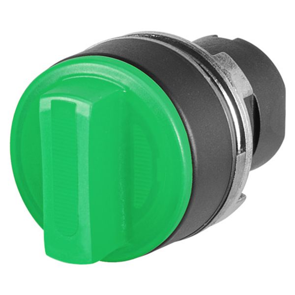 Knob selector switch, illuminated, green, 3-position, Cam O image 1