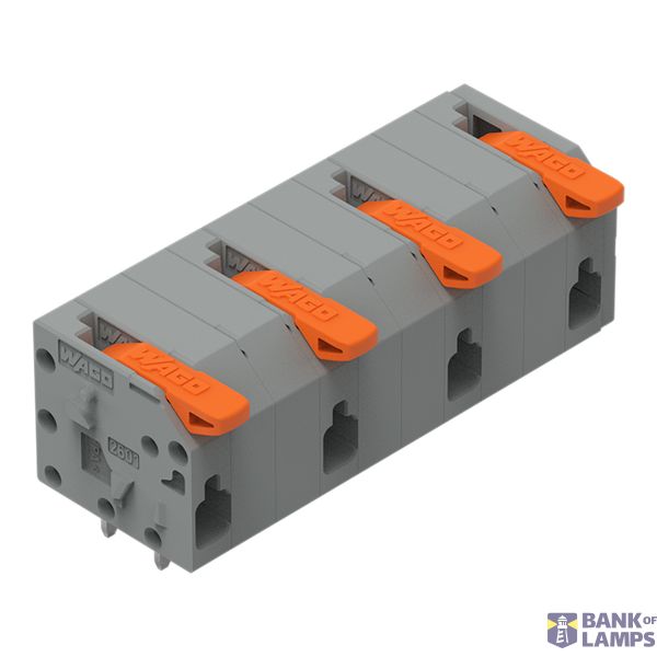 2601-1504 PCB terminal block; lever; 1.5 mm²; Pin spacing 11.5 mm; 4-pole; Push-in CAGE CLAMP®; 1,50 mm²; gray image 1