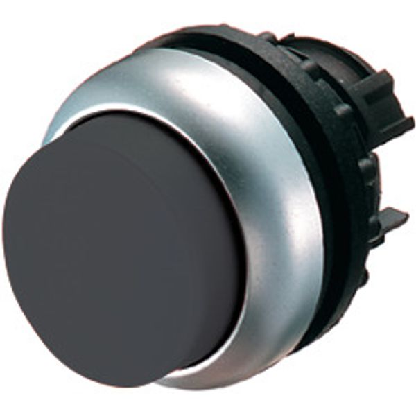 M22-DRH-S Pushbutton, RMQ-Titan, Extended, maintained, black, Blank, Bezel: titanium image 1