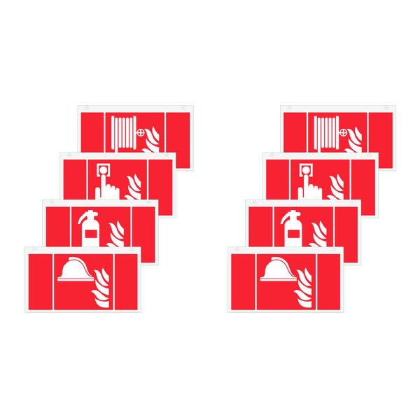 Pictograph set "fire protection" VD: 22 m.. (2x4 pcs.) image 1