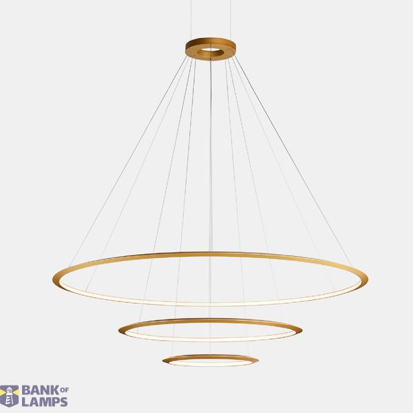 Pendant Circular Inward 3 Rings (ø3000 ø2000 ø1200) LED 326.4W 10186lm 2400K Gold image 1