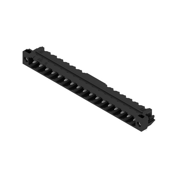 PCB plug-in connector, male header, Solder flange, THT/THR solder connection, 5.00 mm, Number of poles: 17, 90°, Solder pin length (l): 3.2 mm, tinned, black, Box image 4