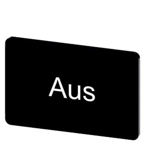 Labeling plate 17.5 x 27 mm, label black, labeling: Aus image 1