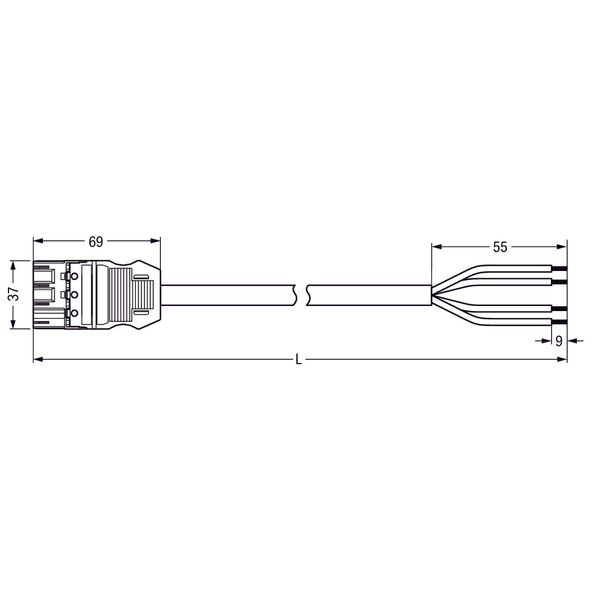 pre-assembled connecting cable;Eca;Plug/open-ended;gray image 4