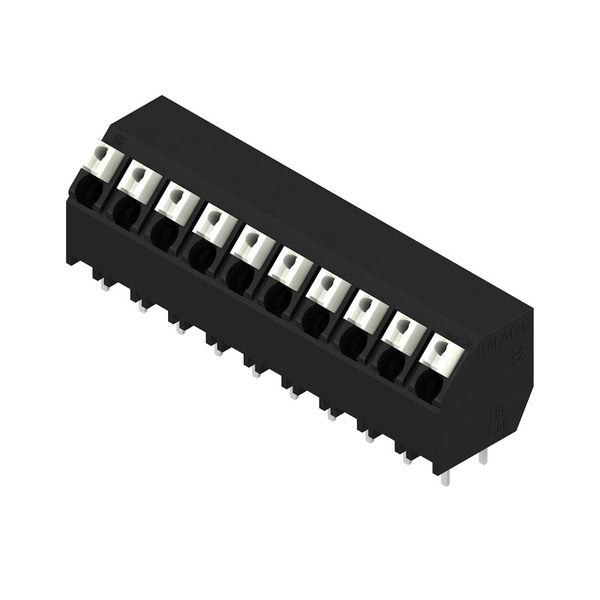 Printed circuit board terminals, 5.00 mm, Number of poles: 10, 135°, Solder pin length (l): 3.5 mm, black, PUSH IN with actuator, Clamping range, max. : 1.5 mm², Tube image 4