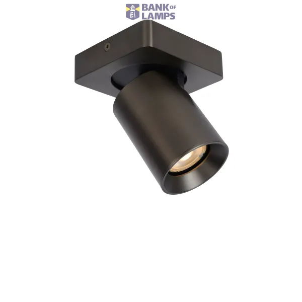 Lucide NIGEL - Ceiling spotlight - LED Dim to warm - GU10 - 1x5W 2200K/3000K - Black Steel image 1