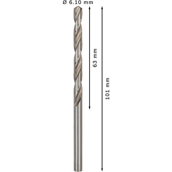Metal drill bits HSS-G, DIN 338 6,1 x 63 x 101 mm 10 pcs. image 3