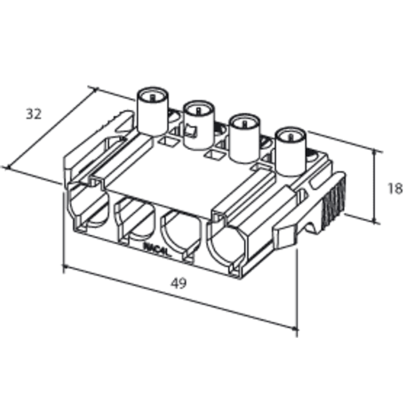 Coupler 4-p plug, wht image 2
