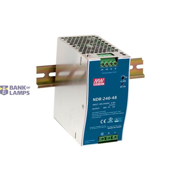 Industrial power supply, 48V DC, 240W, DIN rail image 1