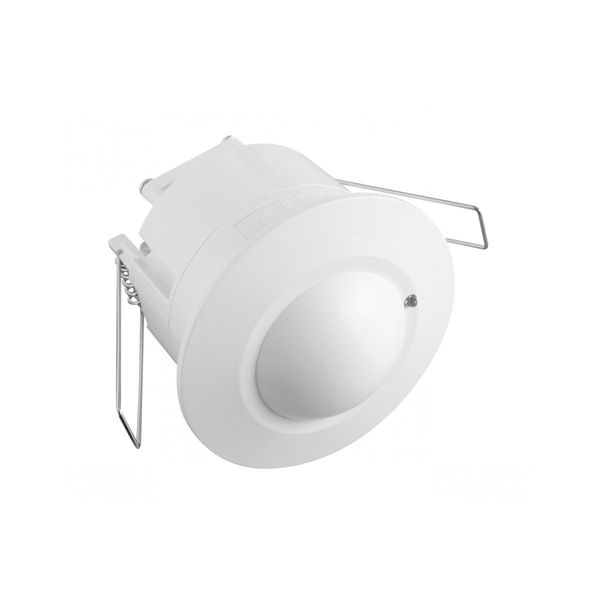 Microwave motion sensor CM-5, max 1200W, AC220-240V, 50/60Hz, angle 360°, range 1-8m ± 1,5- 3,5m, IP20, working with LED, recessed, white housing image 1