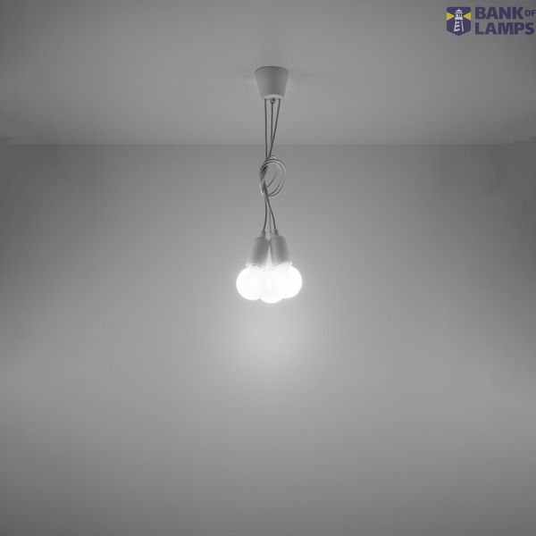 HANGING LAMP DIEGO 3 WHITE E27 3X60W IP20 image 3