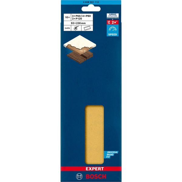 EXPERT C47 Sandpaper Set for Orbital Sanders 93 x 23 mm, G 3x6/4x8/3x12 1-pc image 3