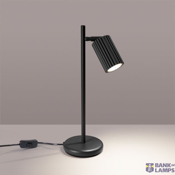 BLACK DESK LAMP WITH A RUBBER-COATED DECORATIVE LAMP SHADE FROM THE KARBON SERIES image 9