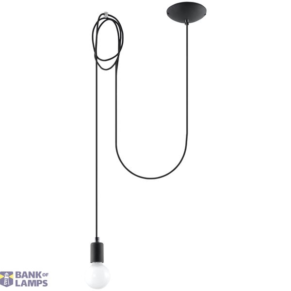 HANGING LAMP EDISON 1 LONG BLACK E27 1X60W IP20 image 2