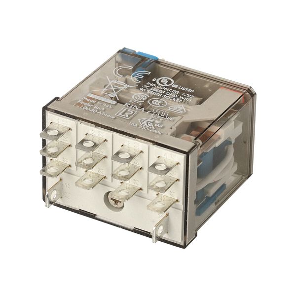 Miniature power Rel. 4CO 12A/24VDC/Agni/Test button/LED/Mech.ind. (56.34.9.024.0074) image 4