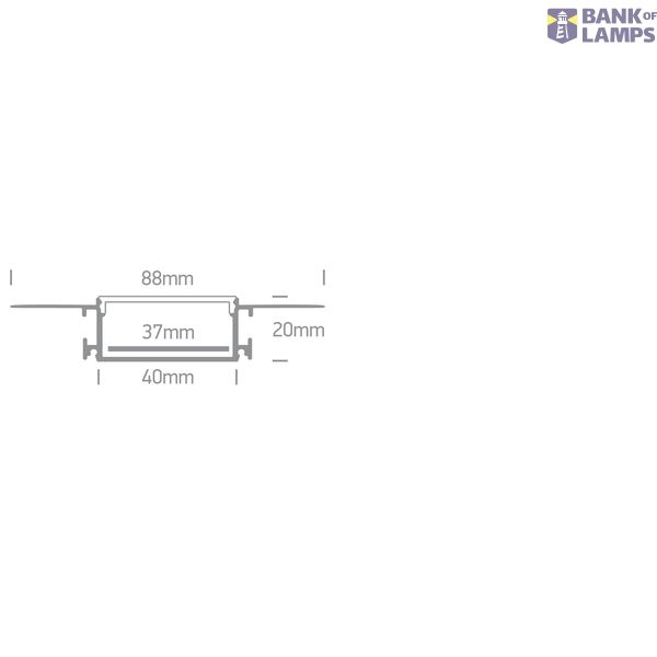 TRIMLESS PROFILE 2m FOR 37mm STRIPS PC OPAL DIFFUSER image 4