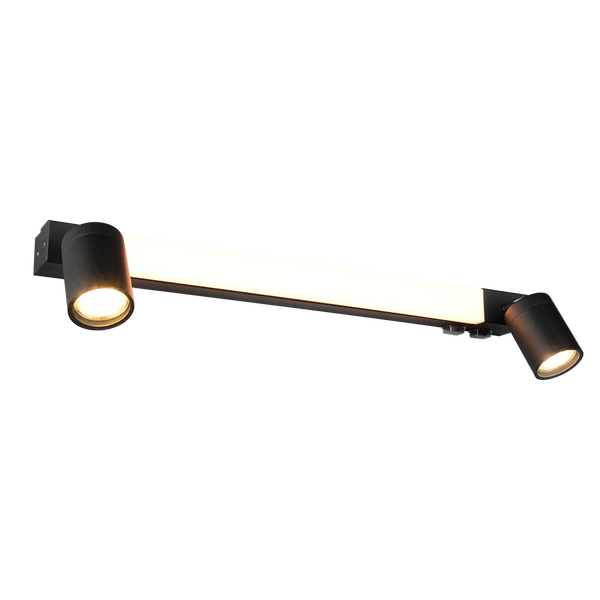 Enrico H2O LED + 2xGU10 wall lamp 60 cm matt black image 1
