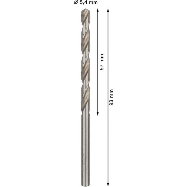 Metal drill bits HSS-G, DIN 338 5,4 x 57 x 93 mm 10 pcs. image 1