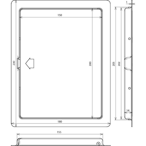 Inspection door St/tZn with snap lock external dimension 230x180mm image 2