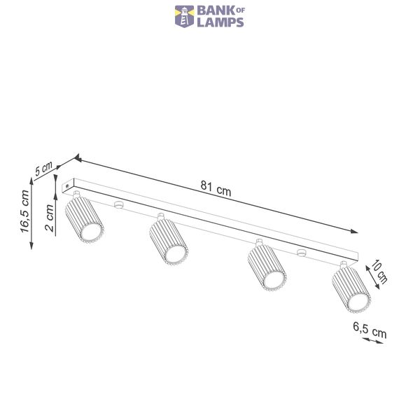 Ceiling lamp KARBON 4L azure image 7