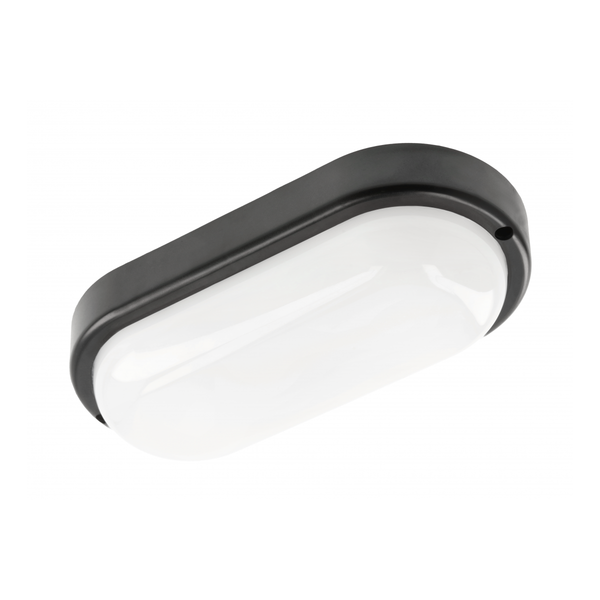 LED luminaire KODO-OK, 12 W, 1080 lm, AC175-260V, PF>0.5, Ra≥80, IP54, IK08, 4000K, oval, black image 1