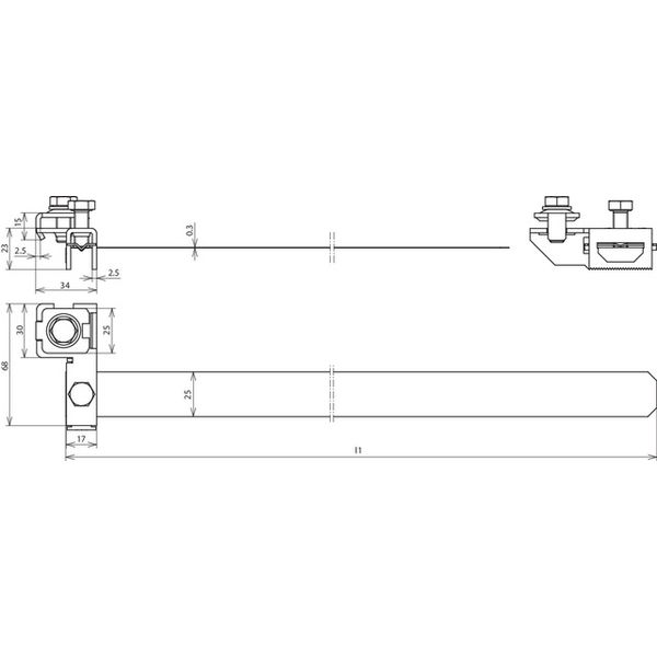 BS pipe clamp with tines D 27-168m w. connection f. Rd 6-8/10 or 4-50m image 2