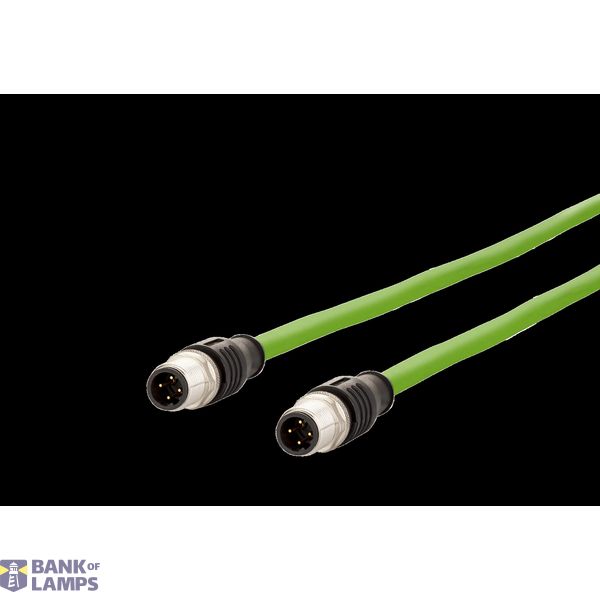 M12 Industrial Ethernet cable, D-coded, 0.5 m, M12 plug straight - M12 image 2