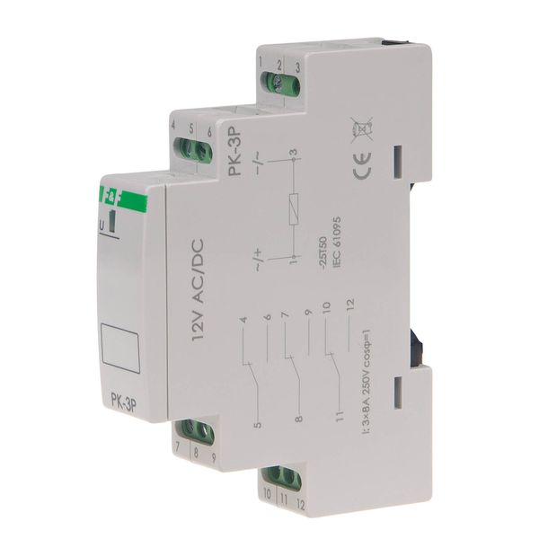 electromagnetic relay PK-3P 12V image 1