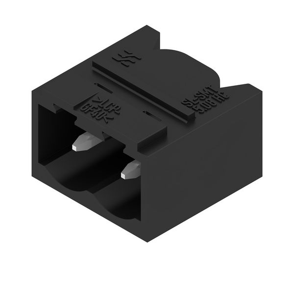 PCB plug-in connector, male header, closed side, THT/THR solder connection, 5.08 mm, Number of poles: 2, 90°, Solder pin length (l): 3.2 mm, tinned, black, Box image 3