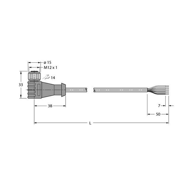 Cable for RFID Application in the Food Industry Connection Cable   WKCV 5732-10M/CS15915 image 1