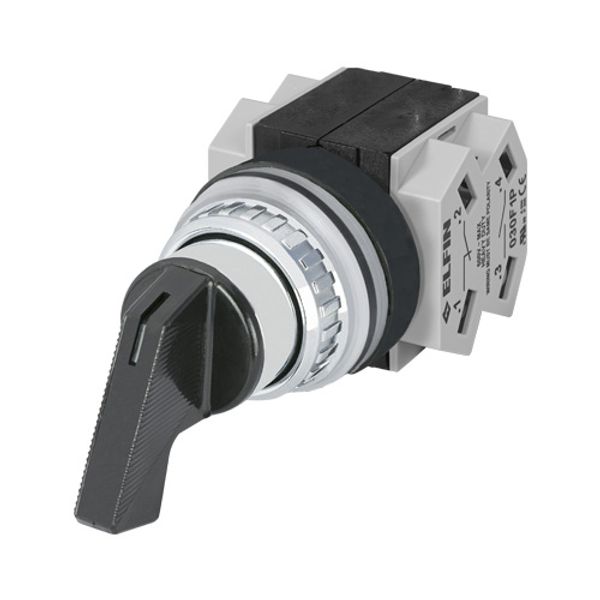 Lever selector switch, black,3-position,Cam T, 2 N.O.+2 N.C. image 1